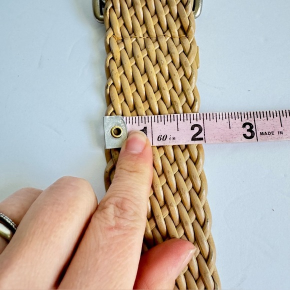 Vintage Woven Fringe Belt Tan Suede Boho Western Cowgirl Womens Medium / Large - Picture 10 of 12
